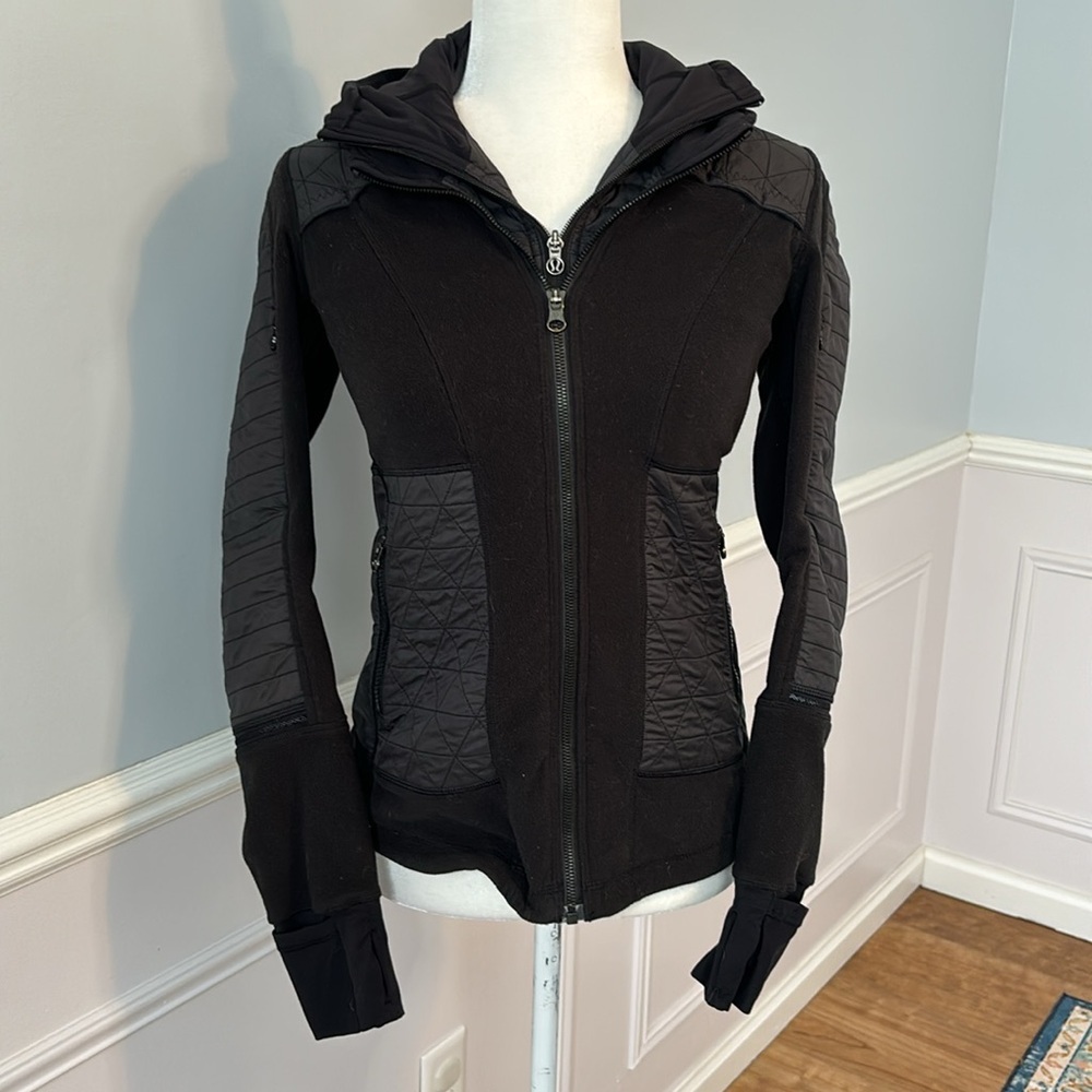 Lululemon Fleecy Keen Jacket Black Size 4 Fleece Activewear Outerwear Workout - Picture 2 of 11